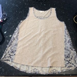 hem & thread size S sleeveless striped tan top